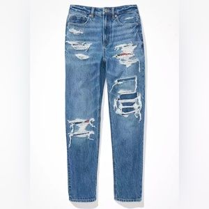 Womens Light Wash Patch Jeans